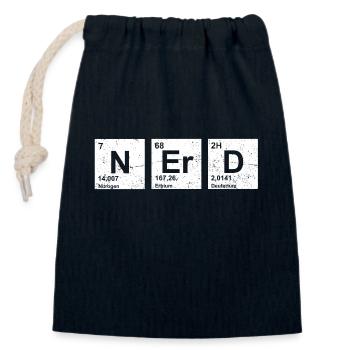 Nerd vintage tableau périodique des éléments - Sac cadeau en coton avec cordon (14 x 20 cm) - bleu marine - Devant