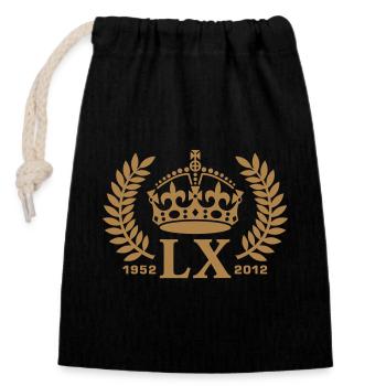 Queens Diamond Jubilee LX Crown © - Closable cotton gift bag (14x20cm) - black - Front