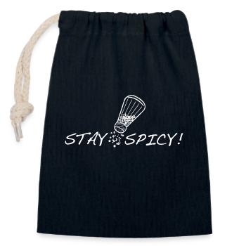 Assiette épicée Salt Shaker Stay Salt Cook Cook - Sac cadeau en coton avec cordon (14 x 20 cm) - bleu marine - Devant