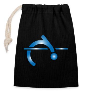 high jump - Closable cotton gift bag (14x20cm) - black - Front
