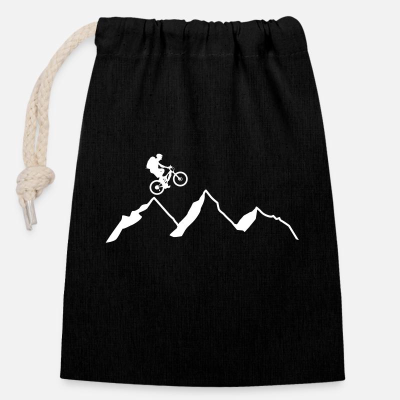 VTT - Sac cadeau en coton avec cordon (14 x 20 cm) - noir