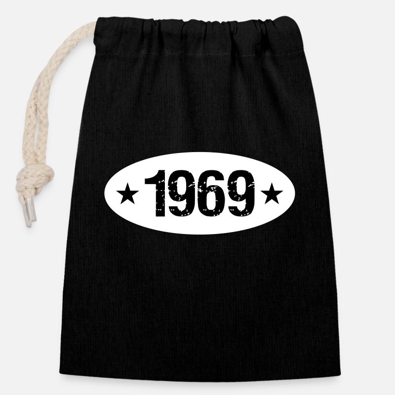 1969 - Closable cotton gift bag (14x20cm) - black
