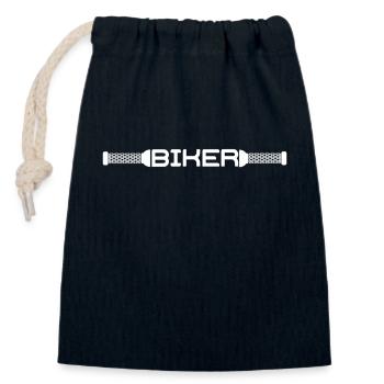 Biker with handles motorcycle bike - Closable cotton gift bag (14x20cm) - navy - Front