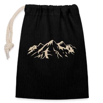 Mountains outline - Closable cotton gift bag (14x20cm) - black - Front