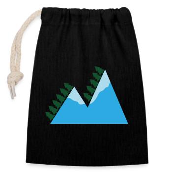 mountains - Closable cotton gift bag (14x20cm) - black - Front