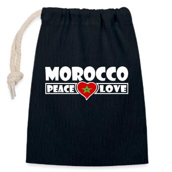 Morocco - Closable cotton gift bag (14x20cm) - navy - Front