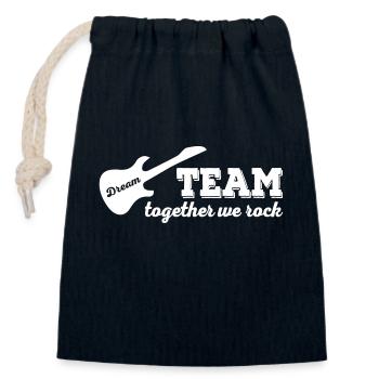 Dream Team - Ensemble, nous rockons - Sac cadeau en coton avec cordon (14 x 20 cm) - bleu marine - Devant
