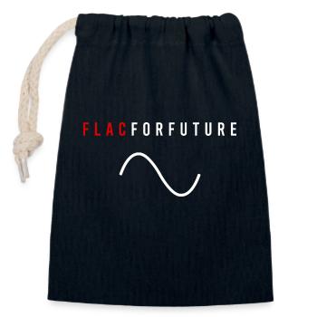 FLAC for Future Audiophile - Closable cotton gift bag (14x20cm) - navy - Front