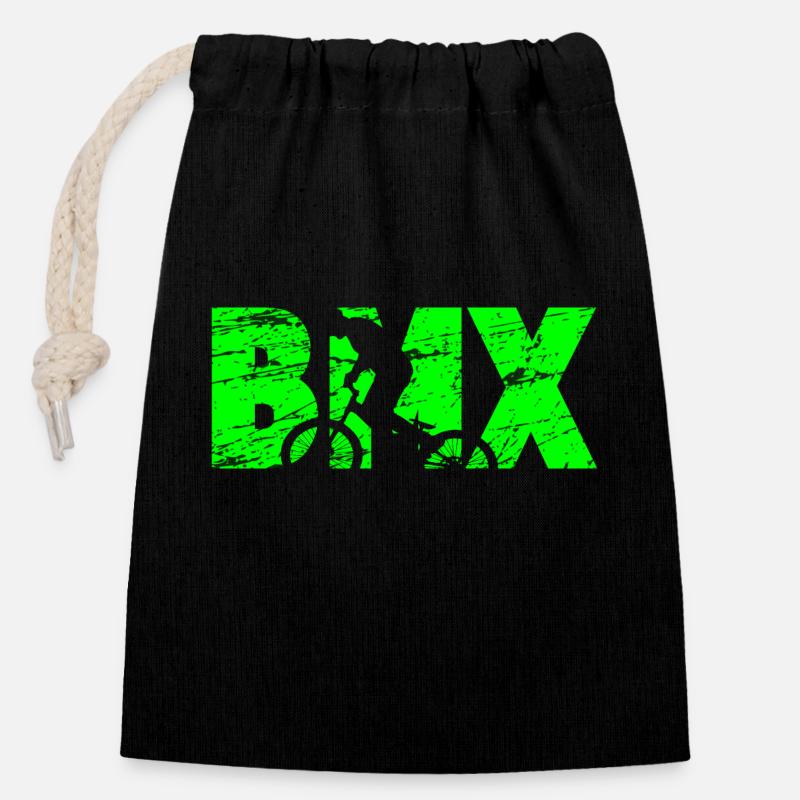 BMX - Verschließbarer Geschenkbeutel aus Baumwolle (14x20cm) - Schwarz
