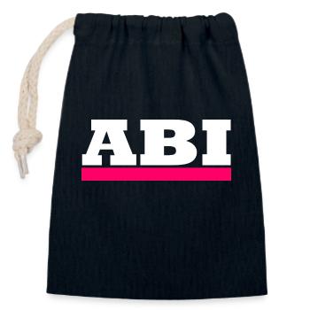 Abi - Motiv zum personalisieren - Verschließbarer Geschenkbeutel aus Baumwolle (14x20cm) - Navy - Vorne