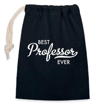professor - Closable cotton gift bag (14x20cm) - navy - Front