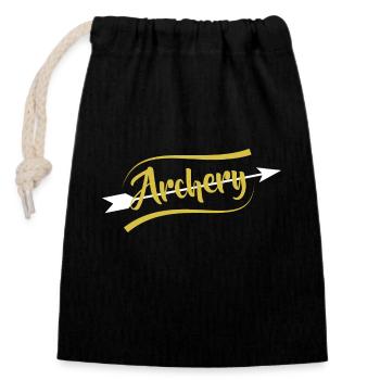 Archery arrow bow archer - Closable cotton gift bag (14x20cm) - black - Front