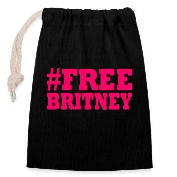 Free britney - Closable cotton gift bag (14x20cm) - black - Front