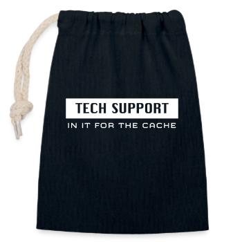 Tech Support - IT support - Closable cotton gift bag (14x20cm) - navy - Front