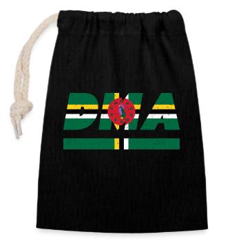 Dominica DOM Flag Gift Caribbean Island Travel - Closable cotton gift bag (14x20cm) - black - Front