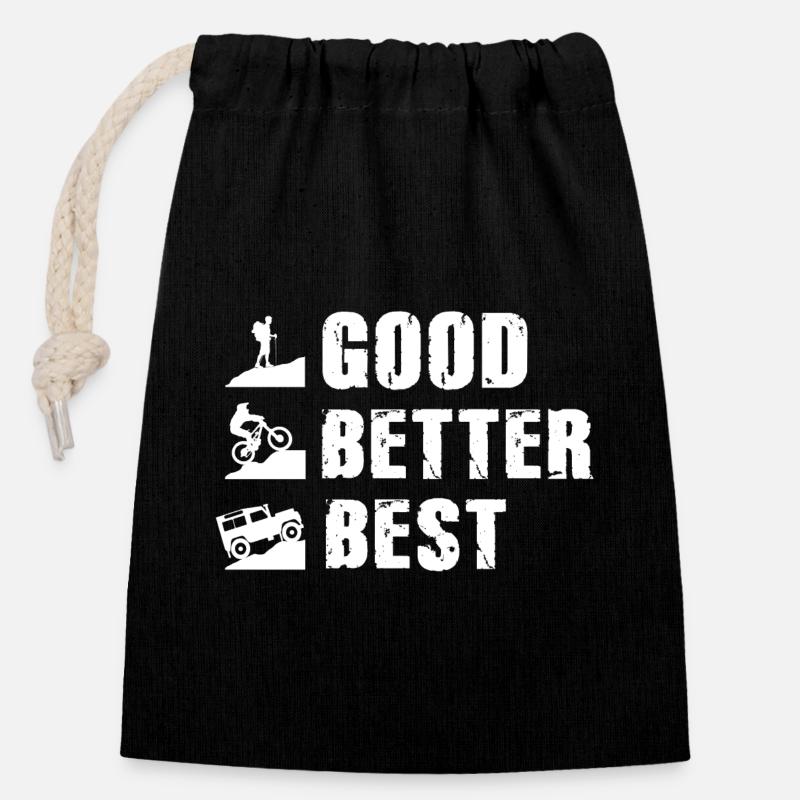 defender good better best - Verschließbarer Geschenkbeutel aus Baumwolle (14x20cm) - Schwarz