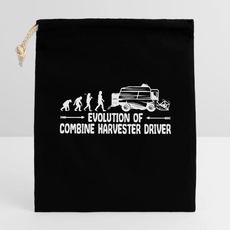 Combinez Grain Farmer Evolution Funny Sac cadeau en coton avec cordon (14 x 20 cm)