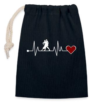 Cadeau de battement de coeur de danse de danse de tango pour couple de danse - Sac cadeau en coton avec cordon (14 x 20 cm) - bleu marine - Devant