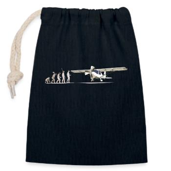 c42 Flugzeug Pilot Flieger Ultaleichtflugzeug UL - Verschließbarer Geschenkbeutel aus Baumwolle (14x20cm) - Navy - Vorne