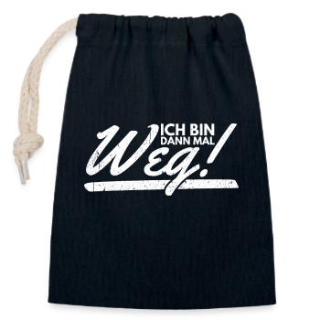 Ich Bin Dann Mal Weg Spaß Humor Lustiger Spruch - Verschließbarer Geschenkbeutel aus Baumwolle (14x20cm) - Navy - Vorne