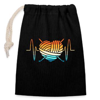 Tailor Thread Sewing Yarn Needle Crochet Wool - Closable cotton gift bag (14x20cm) - black - Front