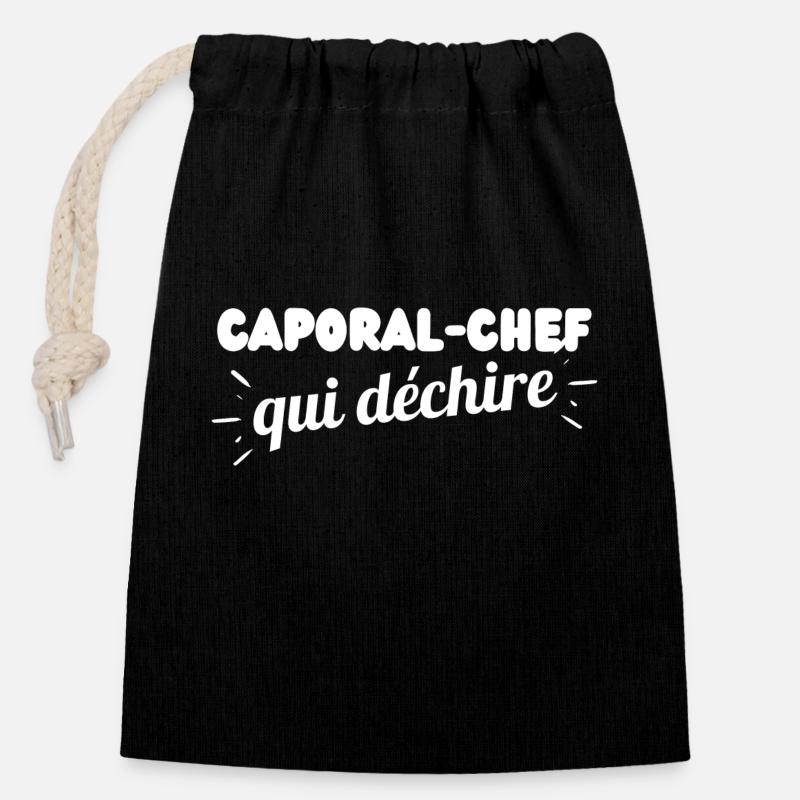 T-shirt pompier qui déchire - Sac cadeau en coton avec cordon (14 x 20 cm) - noir