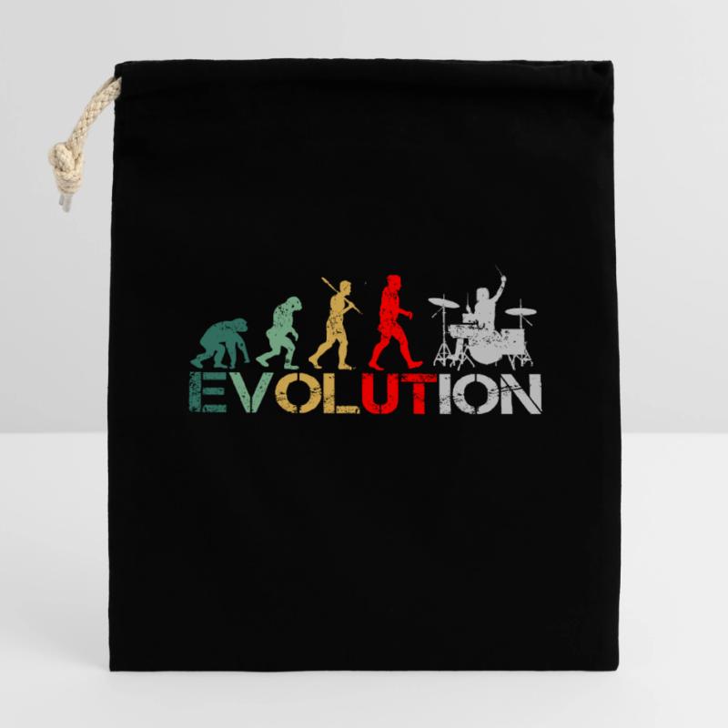 Batteur drummer Evolution Retro Sac cadeau en coton avec cordon (14 x 20 cm)