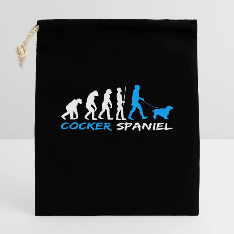 Cocker anglais Cocker Spaniel Chien Evolution Sac cadeau en coton avec cordon (14 x 20 cm)