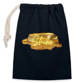 Golden Shine - Verschließbarer Geschenkbeutel aus Baumwolle (14x20cm) - Navy - Vorne