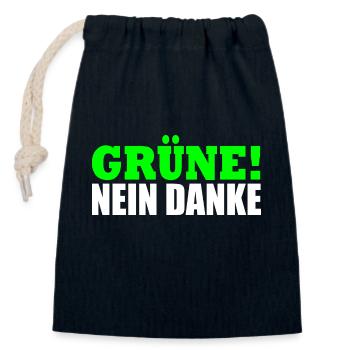 Grüne Nein Danke - Verschließbarer Geschenkbeutel aus Baumwolle (14x20cm) - Navy - Vorne