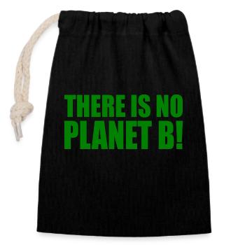 There is no planet B - Sac cadeau en coton avec cordon (14 x 20 cm) - noir - Devant