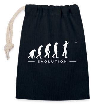 Disc Golf Disc Golfer Evolution Development - Closable cotton gift bag (14x20cm) - navy - Front