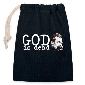 Friedrich Wilhelm Nietzsche God is dead - Verschließbarer Geschenkbeutel aus Baumwolle (14x20cm) - Navy - Vorne