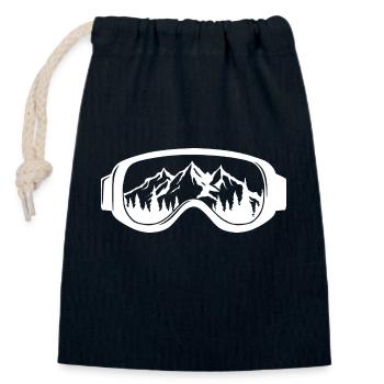 Lunettes de ski - Sac cadeau en coton avec cordon (14 x 20 cm) - bleu marine - Devant