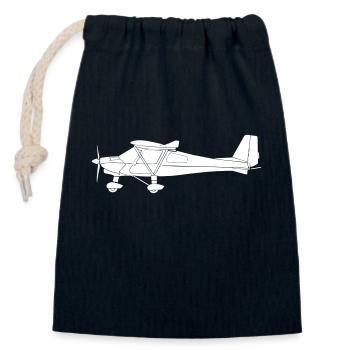Flugzeug Pilot Flieger Ultraleichtflugzeug UL c42 - Verschließbarer Geschenkbeutel aus Baumwolle (14x20cm) - Navy - Vorne
