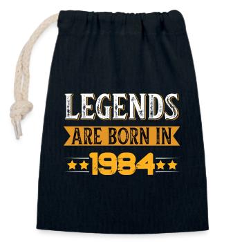 Legenden Seit 1984 Geburtstagsthema - Verschließbarer Geschenkbeutel aus Baumwolle (14x20cm) - Navy - Vorne