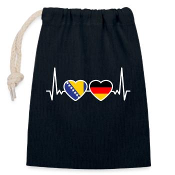 Germany Bosnia Herzegovina Friends - Closable cotton gift bag (14x20cm) - navy - Front