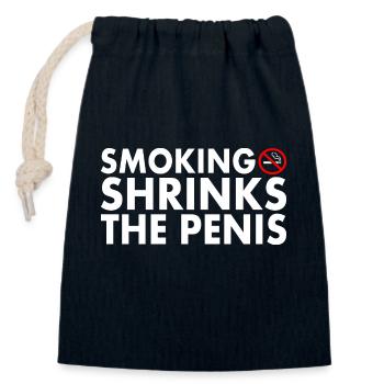 Smoking shrinks the penis - Closable cotton gift bag (14x20cm) - navy - Front