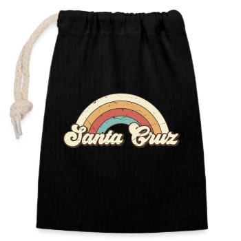 Santa Cruz California vintage retro - Closable cotton gift bag (14x20cm) - black - Front