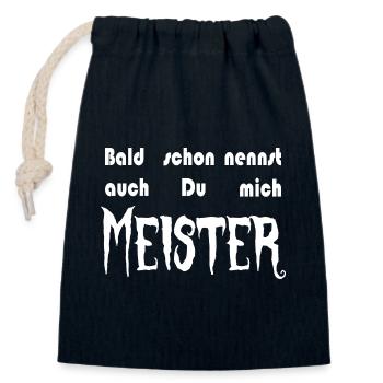 Meister - Verschließbarer Geschenkbeutel aus Baumwolle (14x20cm) - Navy - Vorne