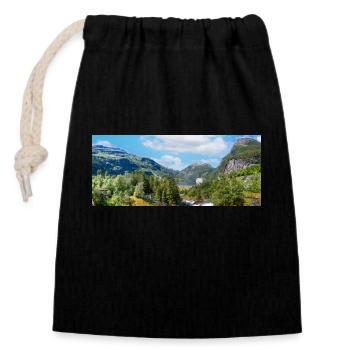 Geiranger panorama Storseterfossen Norwegen - Verschließbarer Geschenkbeutel aus Baumwolle (14x20cm) - Schwarz - Vorne
