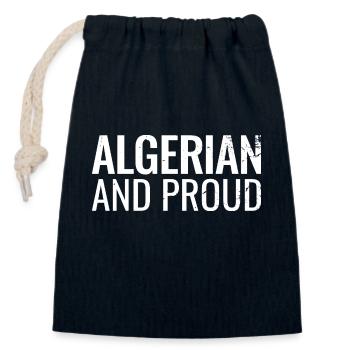 Algerian And Proud Algerisch Algerier - Closable cotton gift bag (14x20cm) - navy - Front