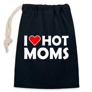 I love hot moms - Verschließbarer Geschenkbeutel aus Baumwolle (14x20cm) - Navy - Vorne