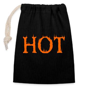 Hot - Closable cotton gift bag (14x20cm) - black - Front