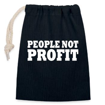People not profit - Closable cotton gift bag (14x20cm) - navy - Front