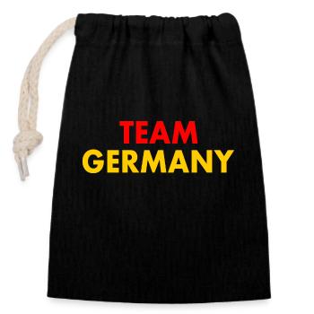 Team germany - Sac cadeau en coton avec cordon (14 x 20 cm) - noir - Devant