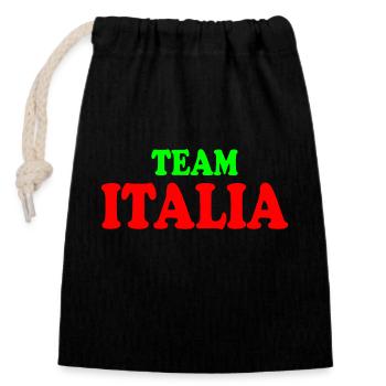 Italien - Verschließbarer Geschenkbeutel aus Baumwolle (14x20cm) - Schwarz - Vorne