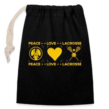 Lacrosse - Closable cotton gift bag (14x20cm) - black - Front