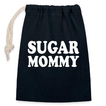 Sugar mommy - Closable cotton gift bag (14x20cm) - navy - Front