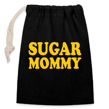Sugar mommy - Closable cotton gift bag (14x20cm) - black - Front